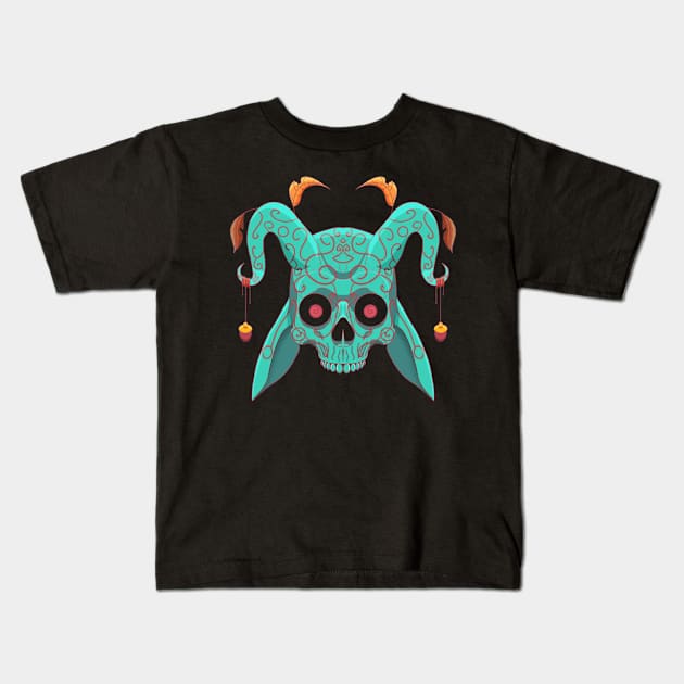 skull of the autumn demon Kids T-Shirt by AshmuneinStork